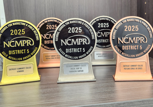 One gold, two silver and two bronze 2025 Medallion Awards won by SCC Marketing and Communications team. 