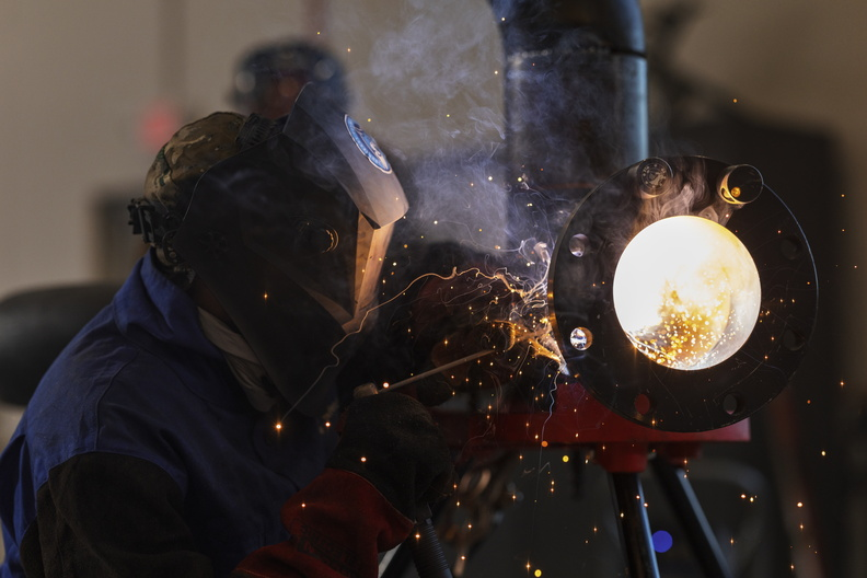student welding